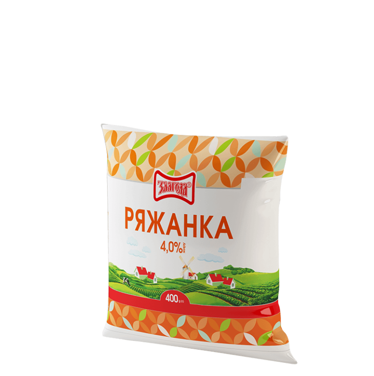 Ряжанка ЗЛАГОДА 4%, 400 г